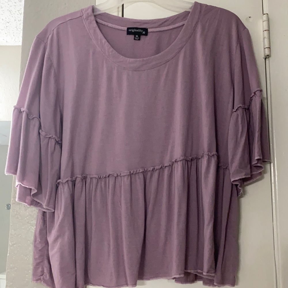 Purple short sleeve shirt. Size XL